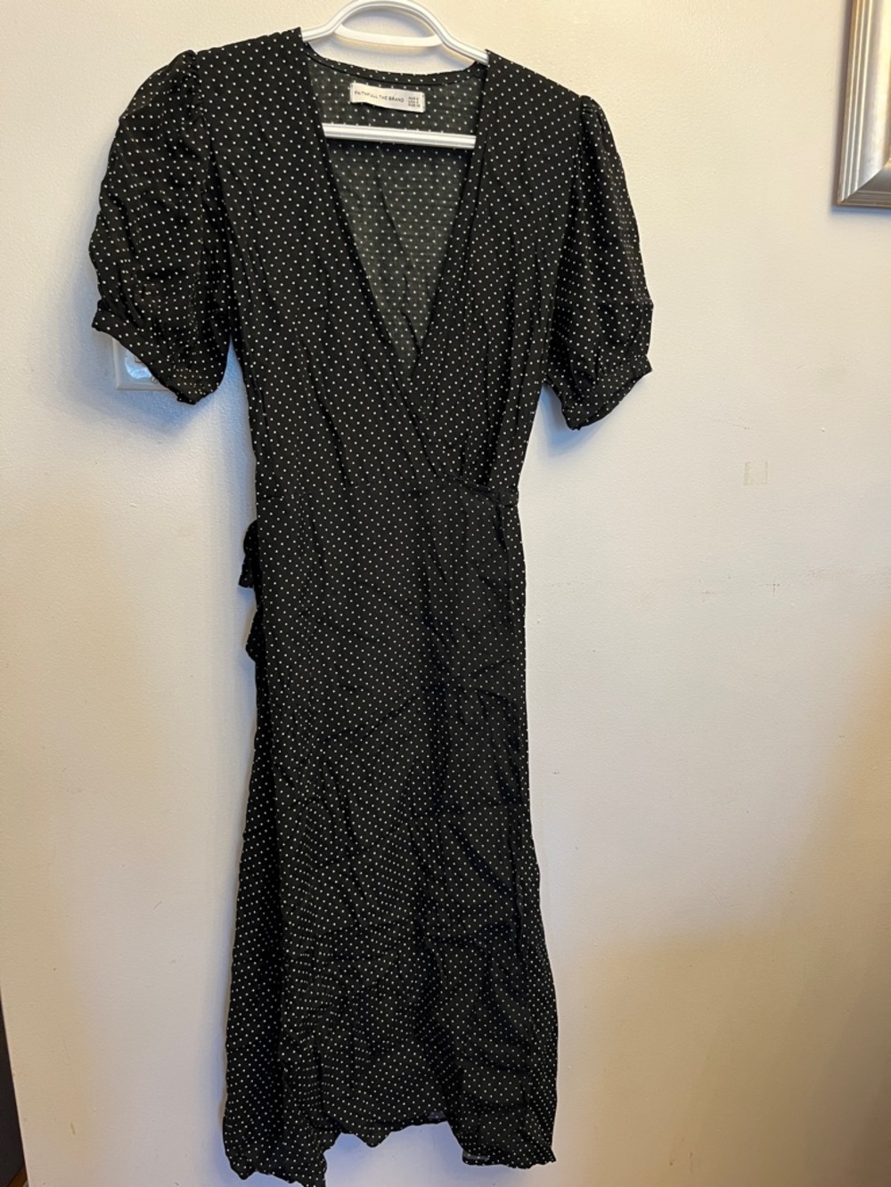 Faithfull the Brand Black & White Polka Dot Midi Dress